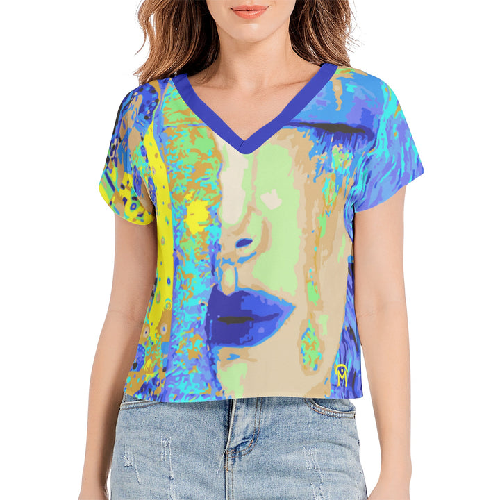 T-Shirt Femme Rica Klimt Bleu N1 de Malopium® - Malopium