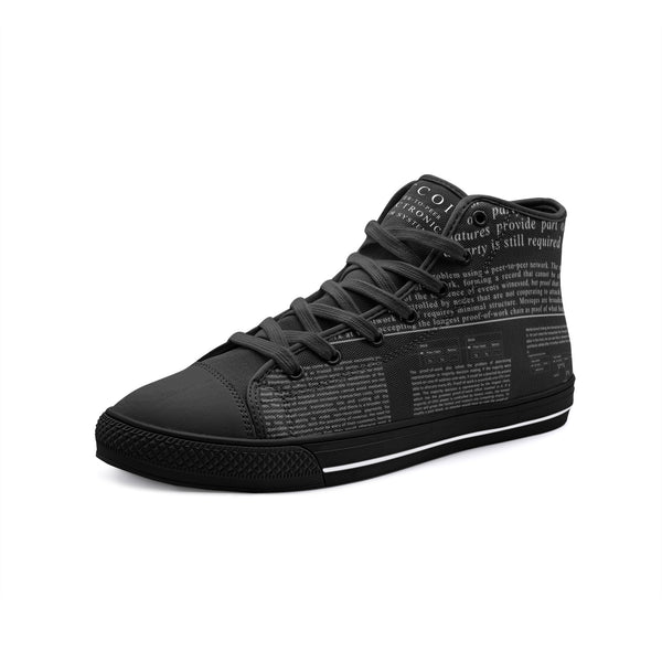 Baskets/Sneakers Convert Montantes Bitcoin Black Paper de Malopium - Malopium