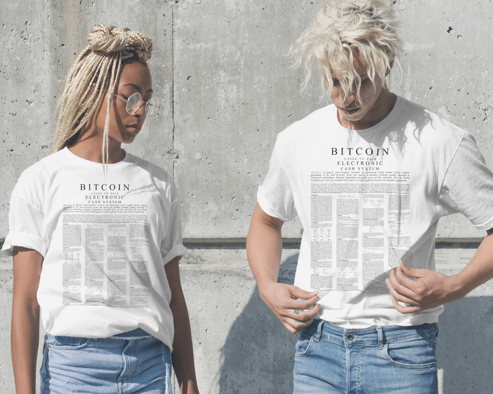 T-Shirt Femme Manches Courtes Bitcoin White Paper de Malopium® - Malopium