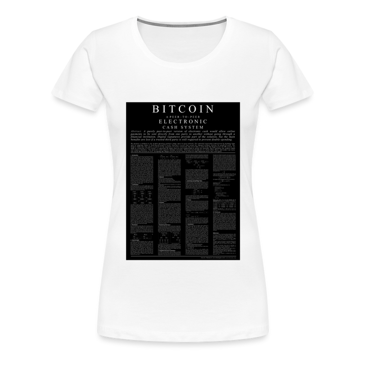 T-Shirt Femme Manches Courtes Bitcoin Black Paper de Malopium® - Malopium