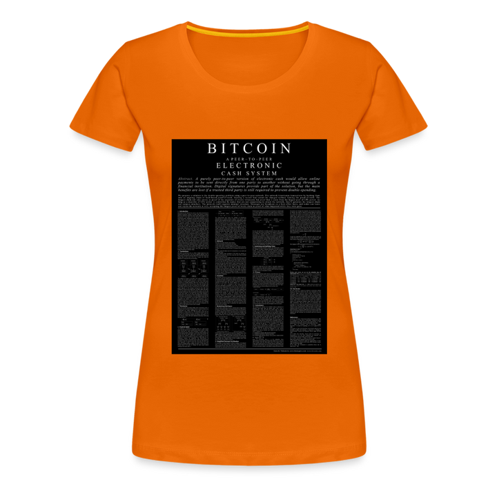 T-Shirt Femme Manches Courtes Bitcoin Black Paper de Malopium® - Malopium