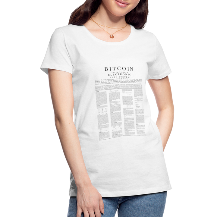 T-Shirt Femme Manches Courtes Bitcoin White Paper de Malopium® - Malopium