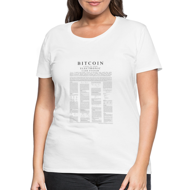 T-Shirt Femme Manches Courtes Bitcoin White Paper de Malopium® - Malopium