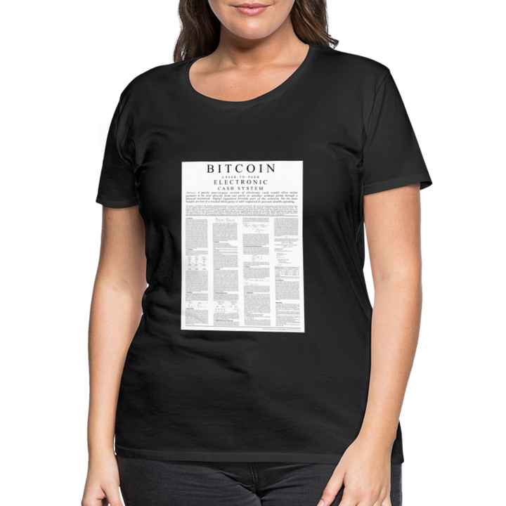 T-Shirt Femme Manches Courtes Bitcoin White Paper de Malopium® - Malopium