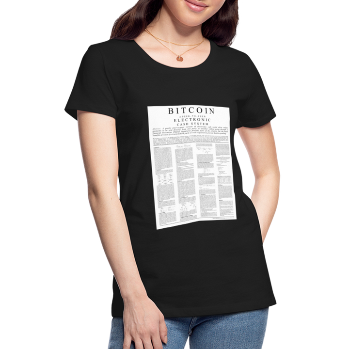 T-Shirt Femme Manches Courtes Bitcoin White Paper de Malopium® - Malopium