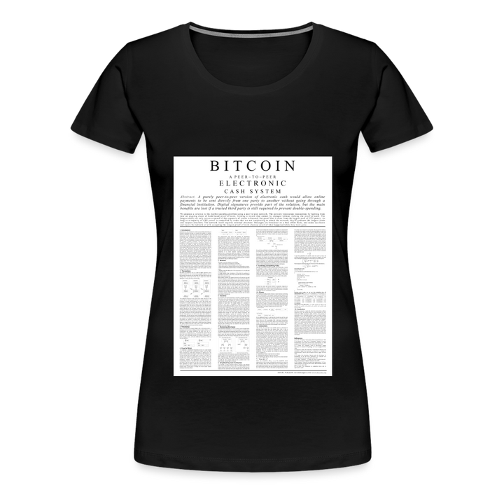 T-Shirt Femme Manches Courtes Bitcoin White Paper de Malopium® - Malopium