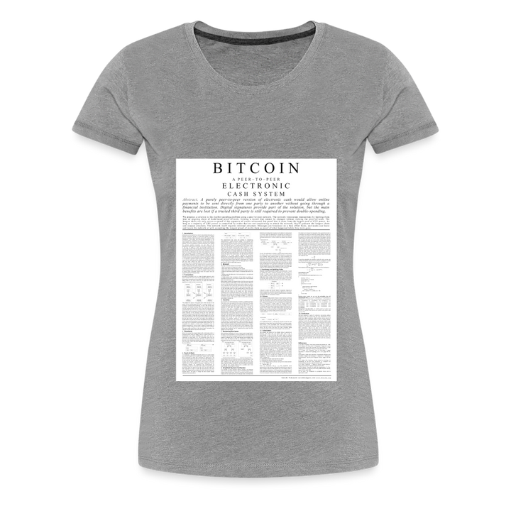 T-Shirt Femme Manches Courtes Bitcoin White Paper de Malopium® - Malopium