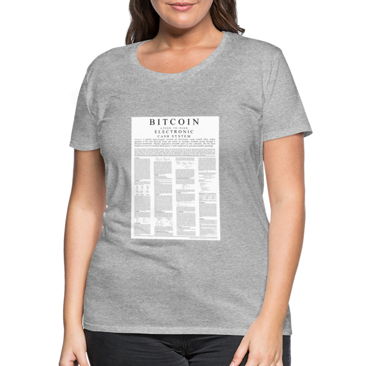 T-Shirt Femme Manches Courtes Bitcoin White Paper de Malopium® - Malopium