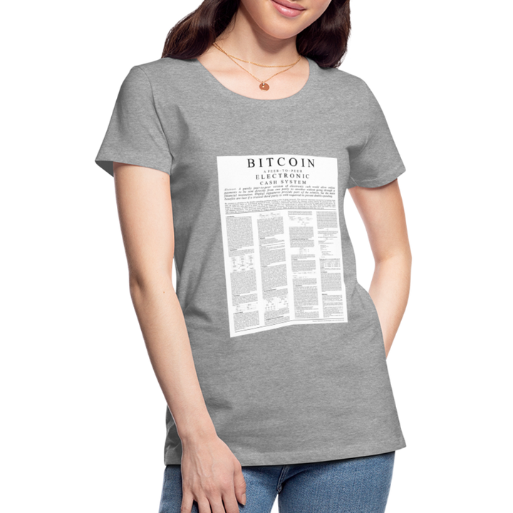 T-Shirt Femme Manches Courtes Bitcoin White Paper de Malopium® - Malopium