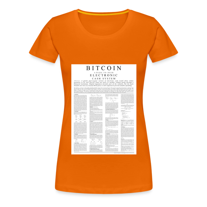 T-Shirt Femme Manches Courtes Bitcoin White Paper de Malopium® - Malopium