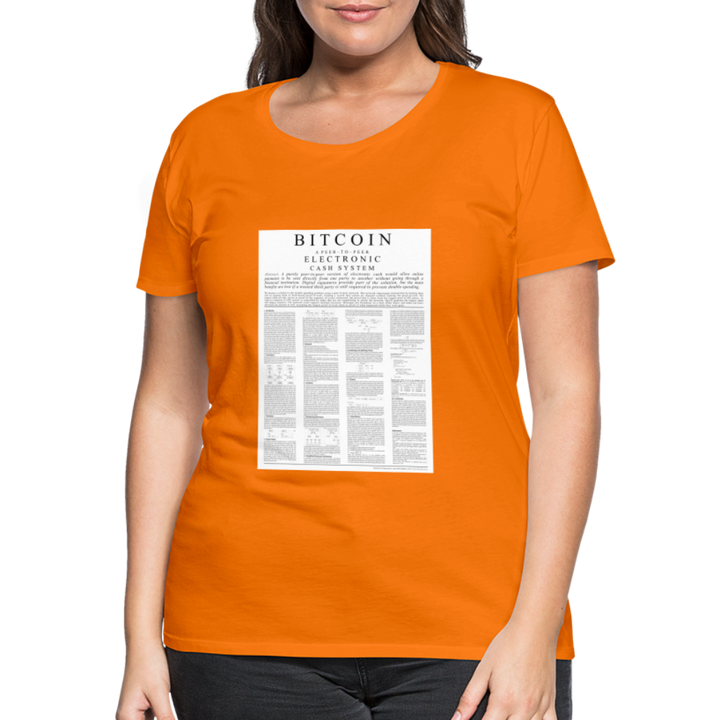 T-Shirt Femme Manches Courtes Bitcoin White Paper de Malopium® - Malopium